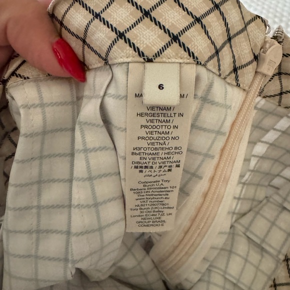 Tory Burch Black and Cream Grid Mini Skirt - Picture 6 of 6